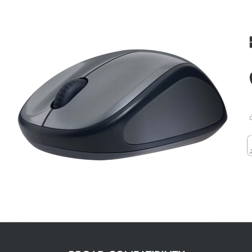 Logitech M235 Wireless Mouse, 1000 DPI Optical Tracking, 12 Month Life Battery, Compatible with Windows, Mac, Chromebook/PC/Laptop - Grey