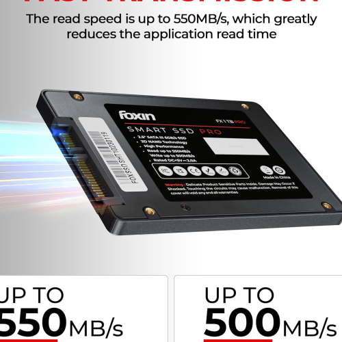 Foxin 1TB PRO SSD | Hard Disk with 3D NAND Technology &amp; 2.5 Inch SATA III 6GB/S Speed with 5 Years Limited Warranty