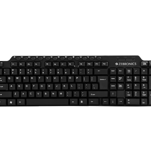 Zebronics ZEB-KM2100 Multimedia USB Keyboard Comes with 114 Keys Including 12 Dedicated Multimedia Keys &amp; with Rupee Key