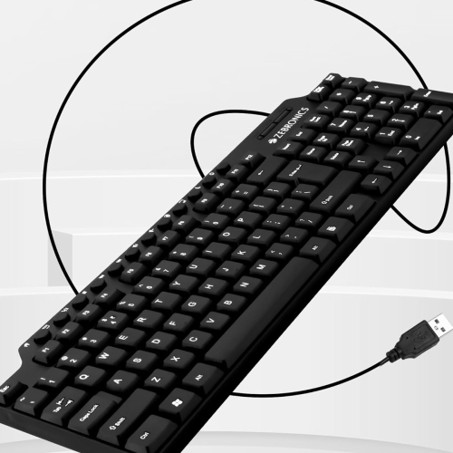 Zebronics ZEB-KM2100 Multimedia USB Keyboard Comes with 114 Keys Including 12 Dedicated Multimedia Keys &amp; with Rupee Key