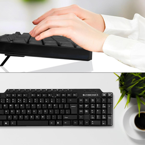 Zebronics ZEB-KM2100 Multimedia USB Keyboard Comes with 114 Keys Including 12 Dedicated Multimedia Keys &amp; with Rupee Key